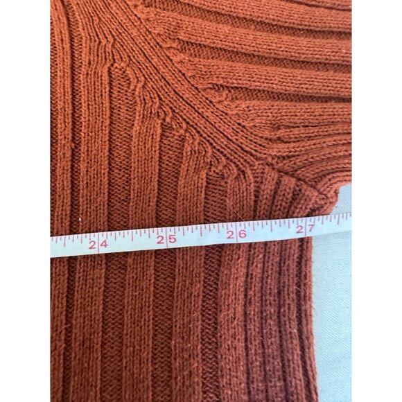 Vintage Wilke Rodriguez Ribbed Mockneck ¼ Zip Sweater Women’s XL Rust Y2K Street - Picture 6 of 8
